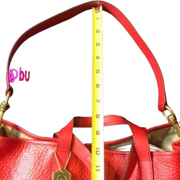 COACH Luxe Hadley Tumbled Red Leather Oversized Carry-On Shoulder Bag Satchel - Picture 12 of 15